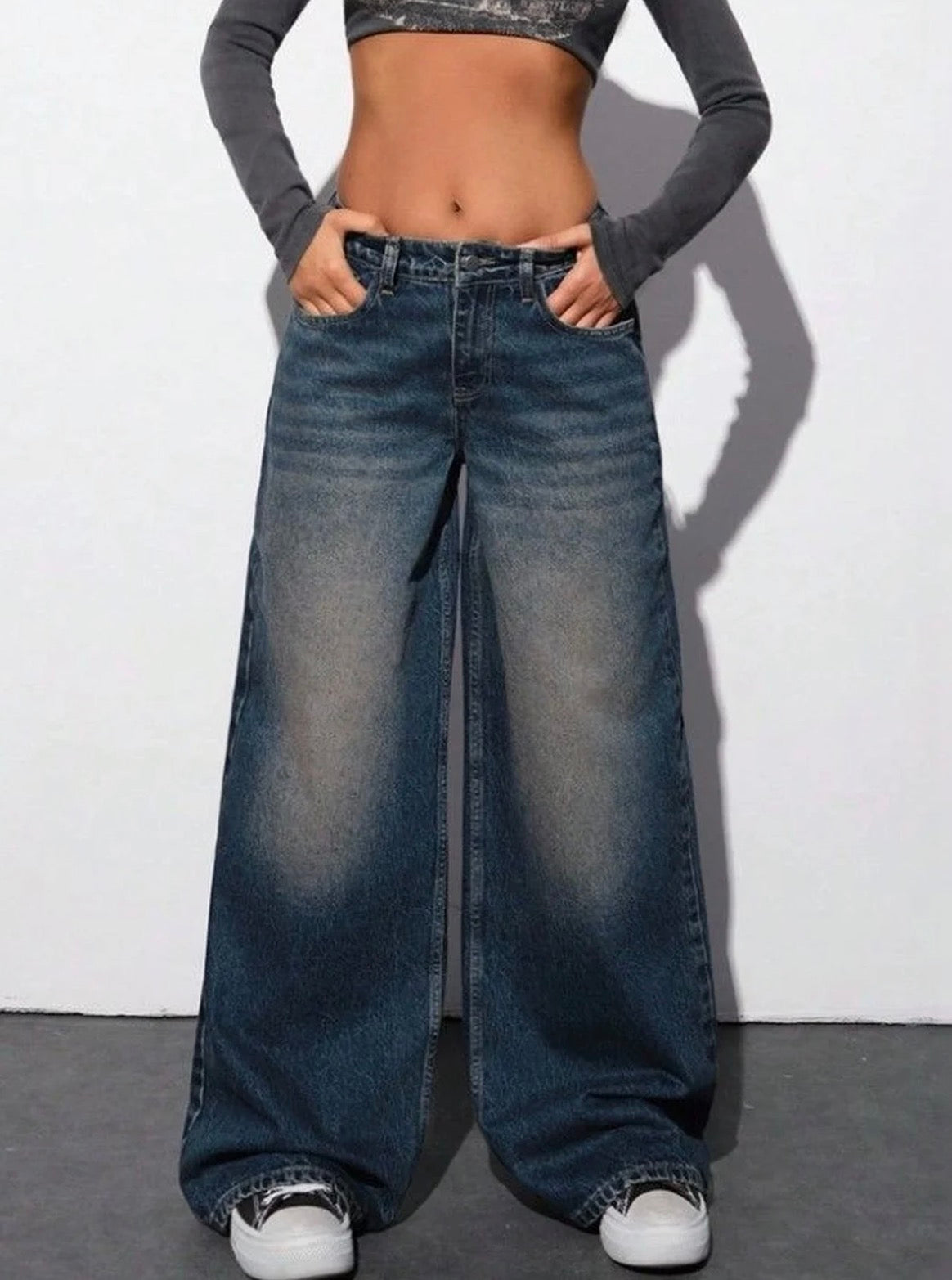 Women High Rise Low Distress Light fade jeans