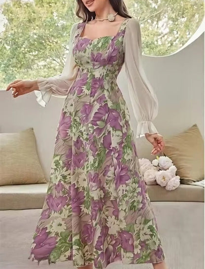 Women Fit and Flare Multicolour mid/Calf Length dress