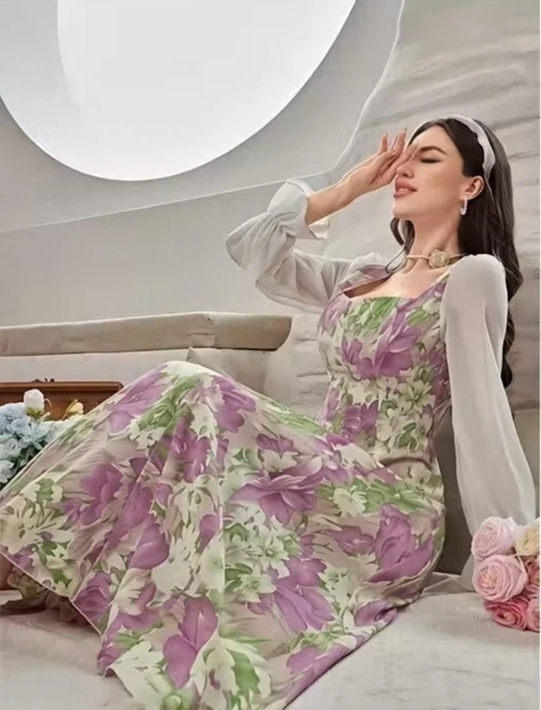 Women Fit and Flare Multicolour mid/Calf Length dress